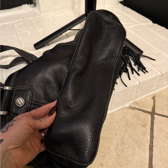 B Makowski Black Leather Handbag - Picture 7 of 7